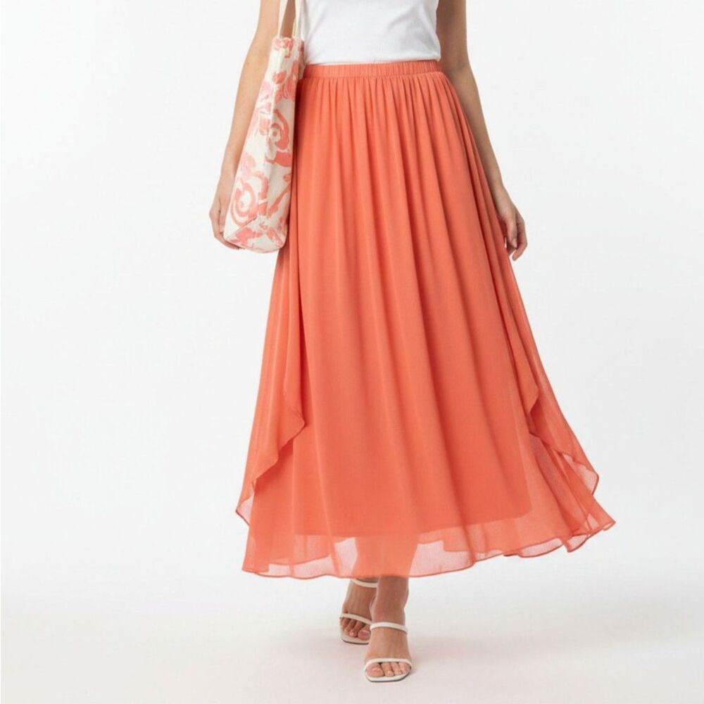 Xhilaration Coral Long Maxi Slit Skirt S